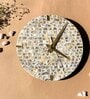 Off White Round Stone Wall Clock