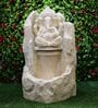 Off White Ganesha Sand Stone Indoor Water Fountain