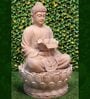 Buddha Lotus Off White Sand Stone Indoor Water Fountain