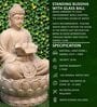 Buddha Lotus Off White Sand Stone Indoor Water Fountain
