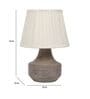 Off White Satin Shade Table Lamp With Mango Wood Base