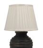 Off White Satin Shade Table Lamp With Mango Wood Base