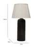 Off White Satin Shade Table Lamp With Mango Wood Base
