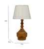 Off White Satin Shade Table Lamp With Mango Wood Base