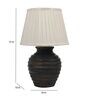 Off White Satin Shade Table Lamp With Mango Wood Base