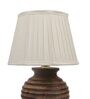 Off White Satin Shade Table Lamp With Mango Wood Base