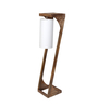 Off White Cotton Shade Novelty Floor Lamp With Mango wood Base