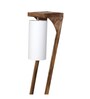 Off White Cotton Shade Novelty Floor Lamp With Mango wood Base