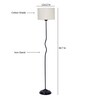 Off White Cottan Fabric Shade Club Floor Lamp With Iron Base