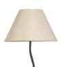 Intricately Off White Cottan Fabric Shade Club Floor Lamp With Iron Base