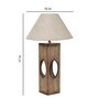 Off White Shade Table Lamp With Wood Base