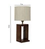 Off White Shade Table Lamp With Wood Base