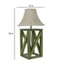 Off White Shade Table Lamp With Wood Base