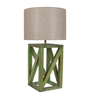 Beige Shade Table Lamp With Wood Base