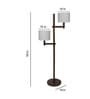 Emilia Off White Cotton and Acrylic Shade Novelty Floor Lamp With Mango wood Base