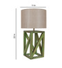 Beige Shade Table Lamp With Wood Base