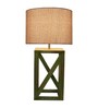 Beige Shade Table Lamp With Wood Base