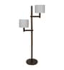Emilia Off White Cotton and Acrylic Shade Novelty Floor Lamp With Mango wood Base