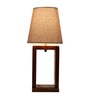 Beige Shade Table Lamp With Wood Base