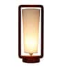 Dynamic Off White Cotton and Acrylic Shade Table Lamp With Mango wood Base