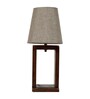 Beige Shade Table Lamp With Wood Base