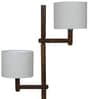 Emilia Off White Cotton and Acrylic Shade Novelty Floor Lamp With Mango wood Base