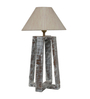 Off White Shade Table Lamp With Wood Base