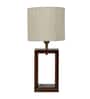 Off White Shade Table Lamp With Wood Base