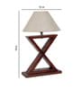 Off White Shade Table Lamp With Wood Base