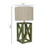 Off White Shade Table Lamp With Wood Base