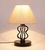 Off White Shade Table Lamp With Iron Base