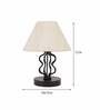 Off White Shade Table Lamp With Iron Base