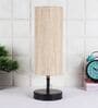 Crisanto Off White Cottan Fabric Shade Table Lamp With Iron Base