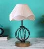 Off White Shade Table Lamp With Shade Table Lamp With Wood & Iron Base