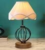 Off White Shade Table Lamp With Shade Table Lamp With Wood & Iron Base