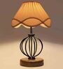 Off White Shade Table Lamp With Shade Table Lamp With Wood & Iron Base
