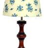 Orem Off White Fabric Shade Night Lamp With Wood Base