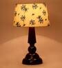 Petunia Off White Fabric Shade Night Lamp With Wood Base
