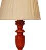Lense Off White Fabric Shade Night Lamp With Wood Base