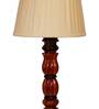 Naples Off White Fabric Shade Night Lamp With Wood Base