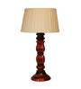 Naples Off White Fabric Shade Night Lamp With Wood Base