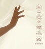 Off White Solid 400 TC Cotton King Sized Bedsheet with 2 Pillow Covers