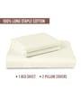 Off White Solid 400 TC Cotton King Sized Bedsheet with 2 Pillow Covers