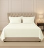 Off White Solid 400 TC Cotton King Sized Bedsheet with 2 Pillow Covers