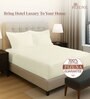 Off white Solid 400 TC Cotton King Sized Fitted sheet with 2 Pillow Covers