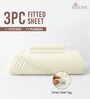 Off white Solid 400 TC Cotton King Sized Fitted sheet with 2 Pillow Covers