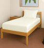 Off white Solid 400 TC Cotton Single Sized Fitted sheet with 1 Pillow Cover