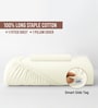 Off white Solid 400 TC Cotton Single Sized Fitted sheet with 1 Pillow Cover