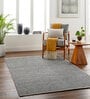 Grey Solid Pet Yarn 5 x 7 Feet Hand Woven Carpet