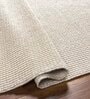 Off White Solid Pet Yarn 8 x 10 Feet Hand Woven Carpet